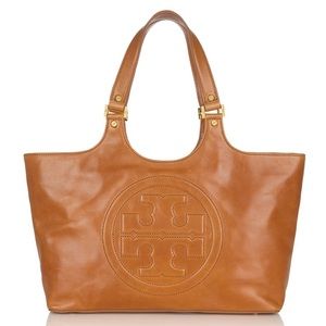 Tory Burch Bombe Tan Leather Tote